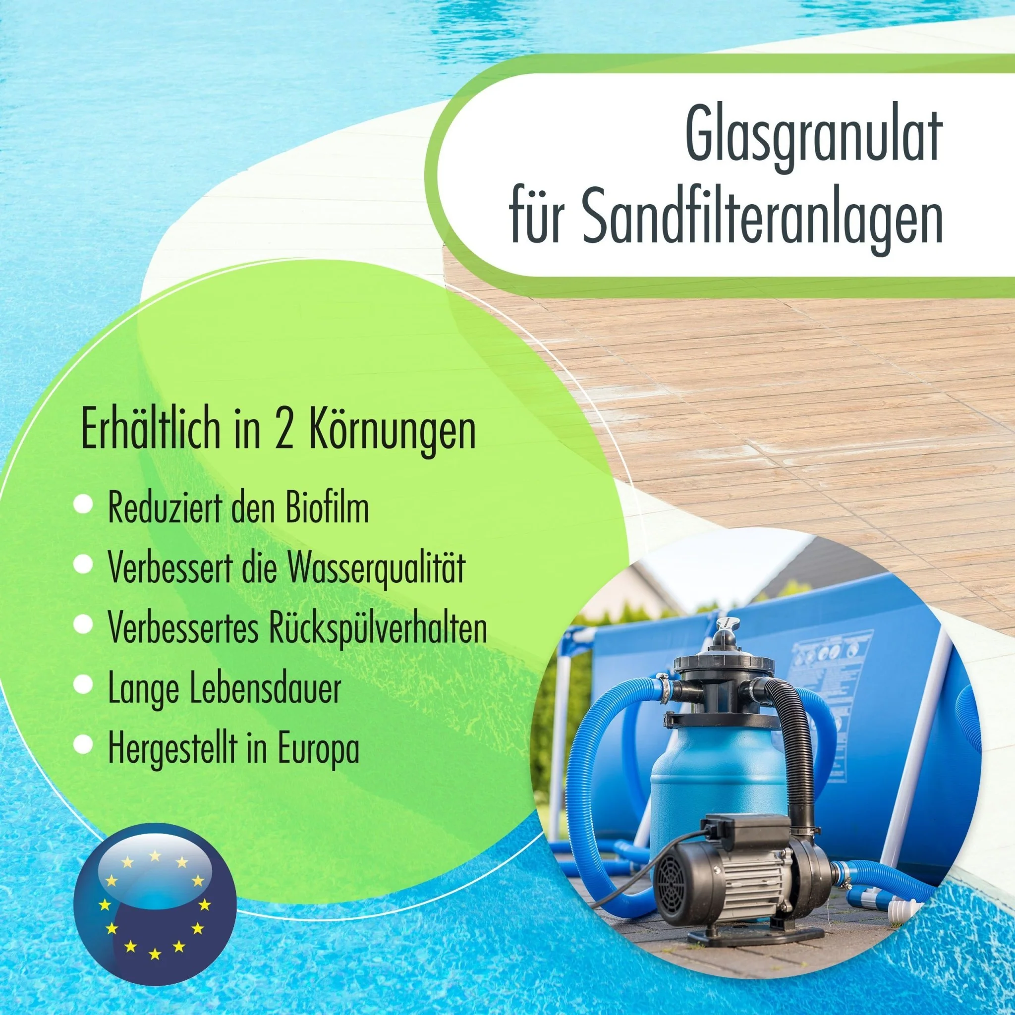 20 kg Spezial Glasgranulat für Sandfilteranlagen 0,7 - 1,3 mm Körnung - Image 5