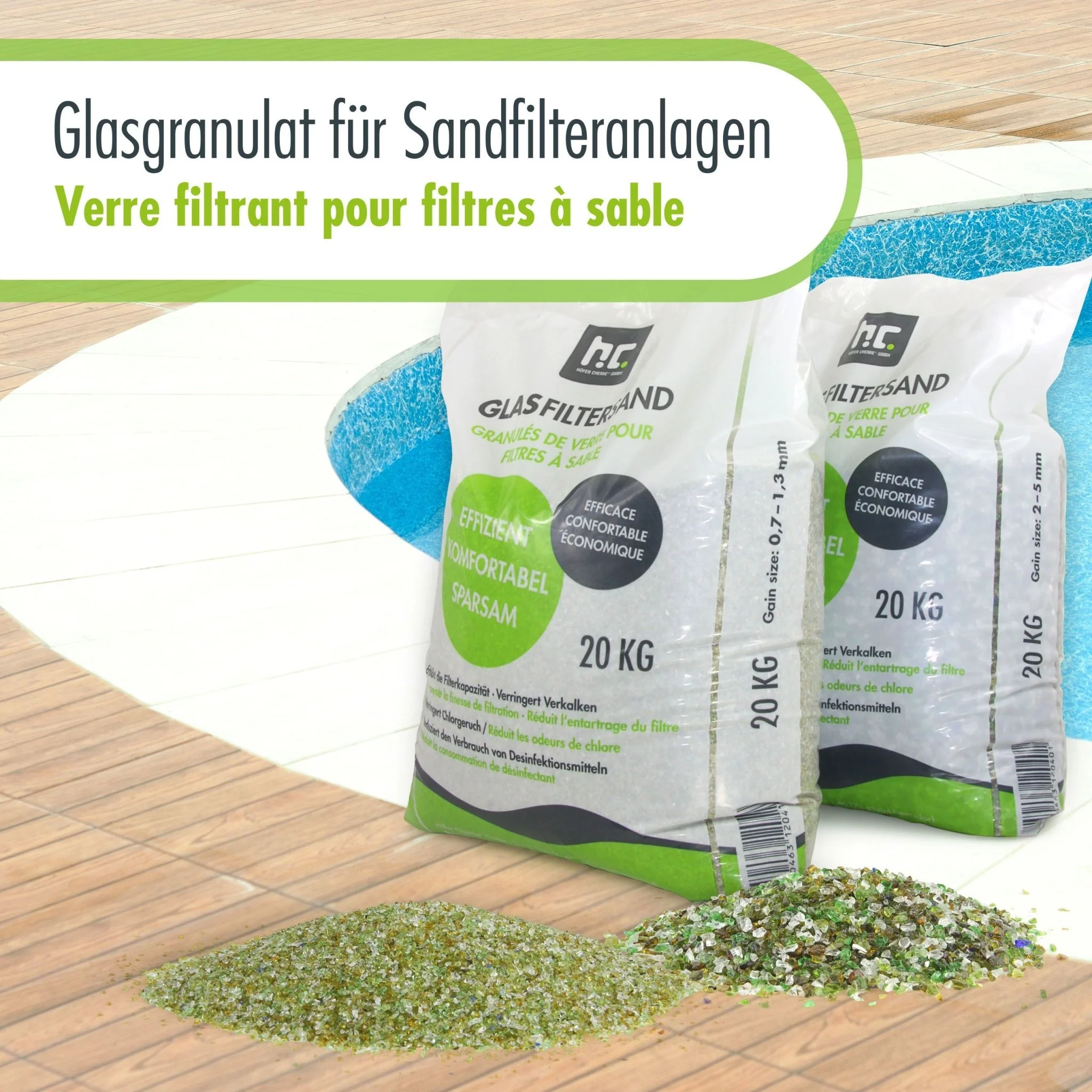 20 kg Spezial Glasgranulat für Sandfilteranlagen 0,7 - 1,3 mm Körnung - Image 9