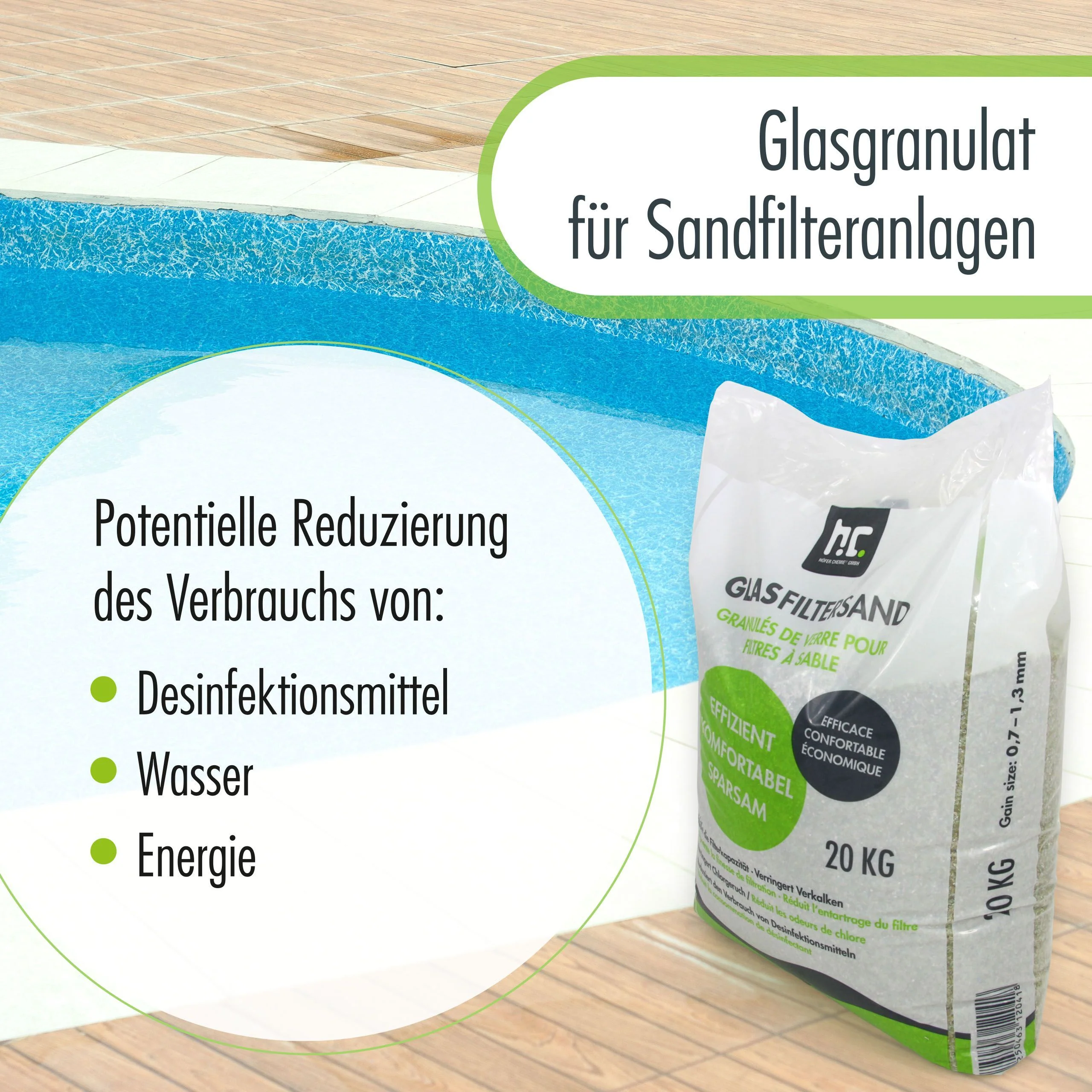 20 kg Spezial Glasgranulat für Sandfilteranlagen 2-5 mm Körnung - Image 8